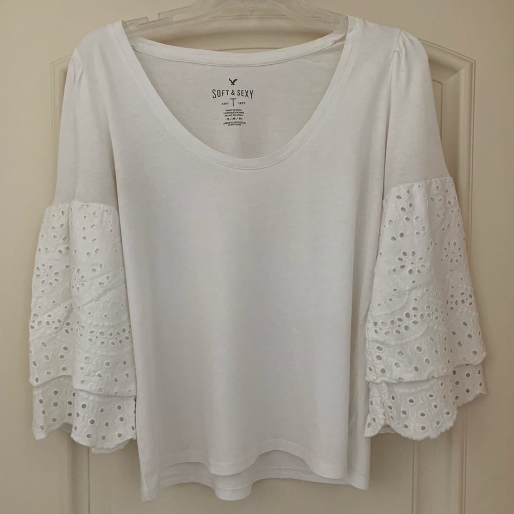 Soft and Sexy Eyelet Sleeve Tee